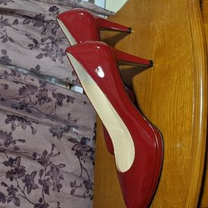 Cole Haan Solid Red Patent Leather Slip On Heels Pumps 10